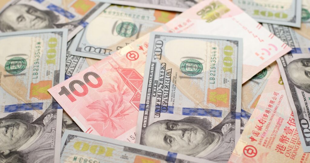 Exchange rate between HKD and USD